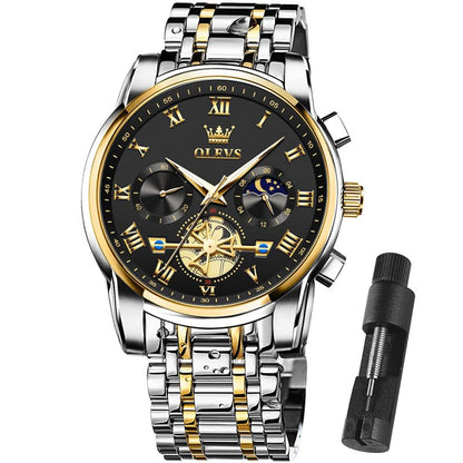 HOTOLEVS Mens Watches Waterproof Stainless Steel Adjustable Bracelet Watch Quartz Analog Watch for Men Fashion Business Classic Mens's Wrist watch's Casual Watches Gold/Blue/Black/White/Face/Dial
