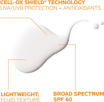 HOTAnthelios Light Fluid Facial Sunscreen SPF 60, Lightweight Sunscreen for Face, Fluid Texture, Broad Spectrum SPF