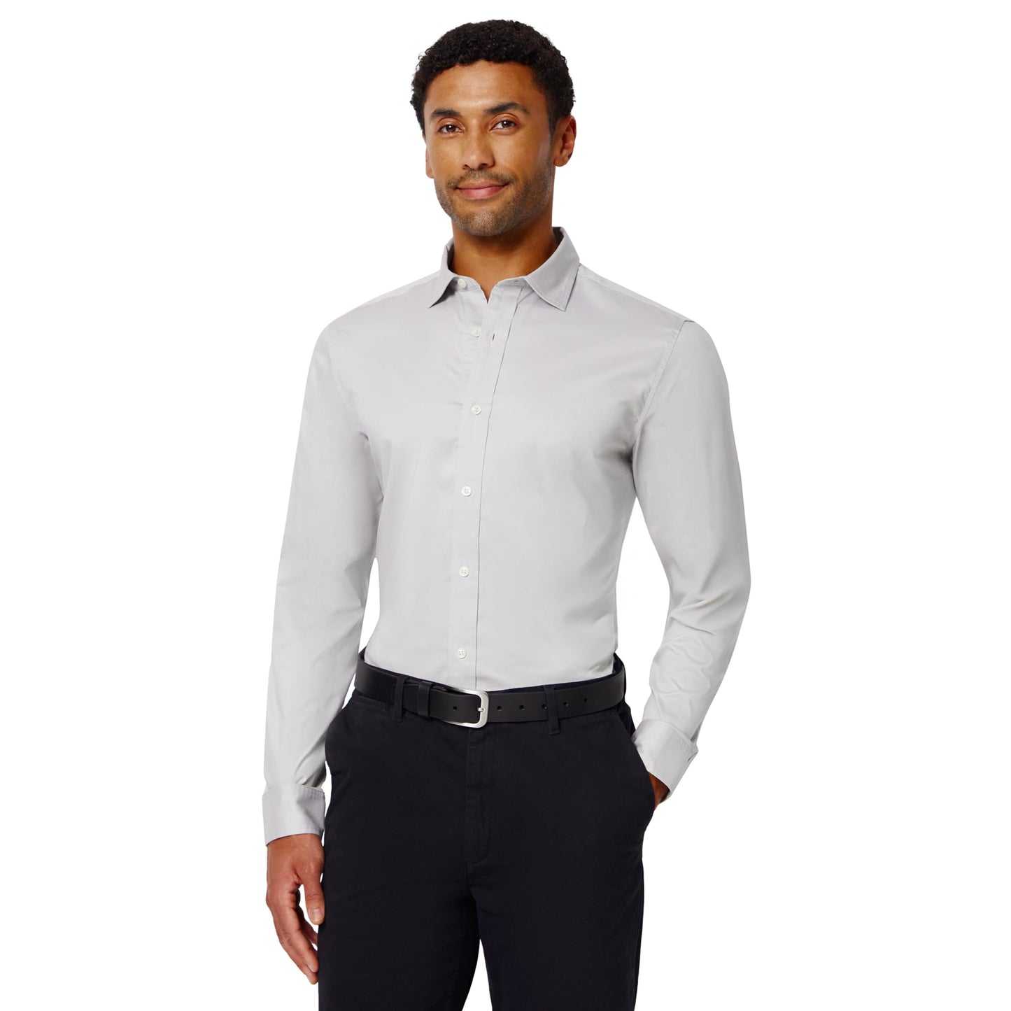 HOTAmazon Essentials Men's Slim Fit Stretch Wrinkle Free Spread Collar Dress Shirt