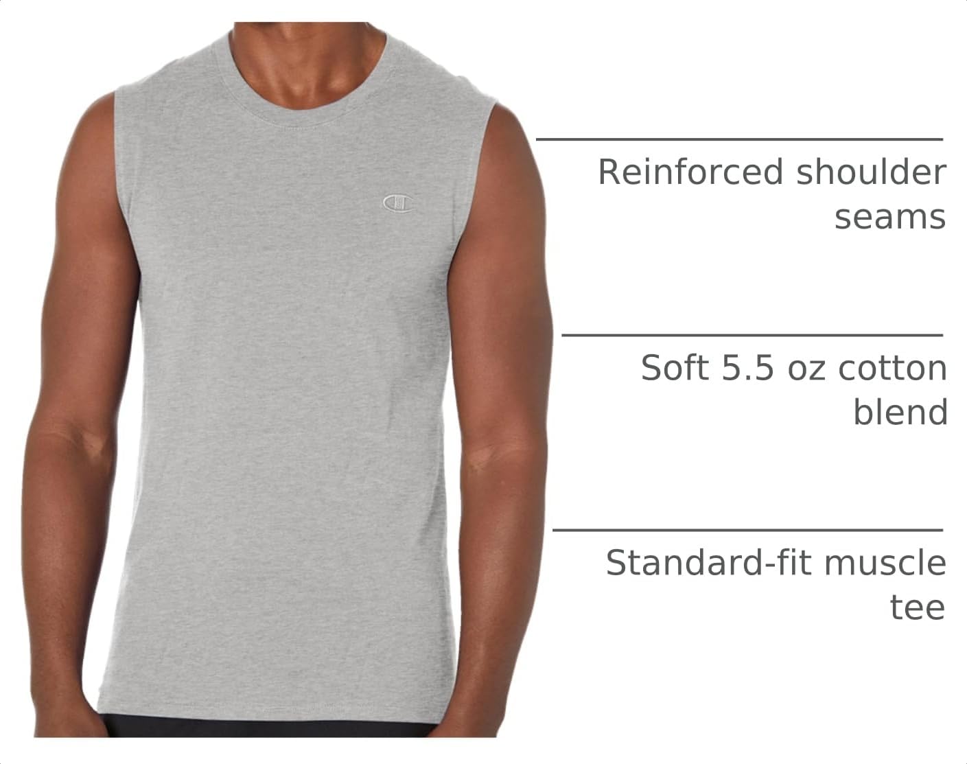 HOTChampion Men's Muscle Tank, Classic Graphic Muscle Tee, Sleeveless T-shirt for Men (Reg. Or Big & Tall)