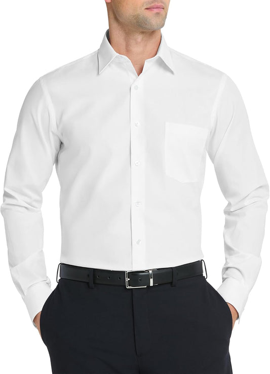 HOTVan Heusen Mens Dress Shirt Regular Fit Poplin Solid