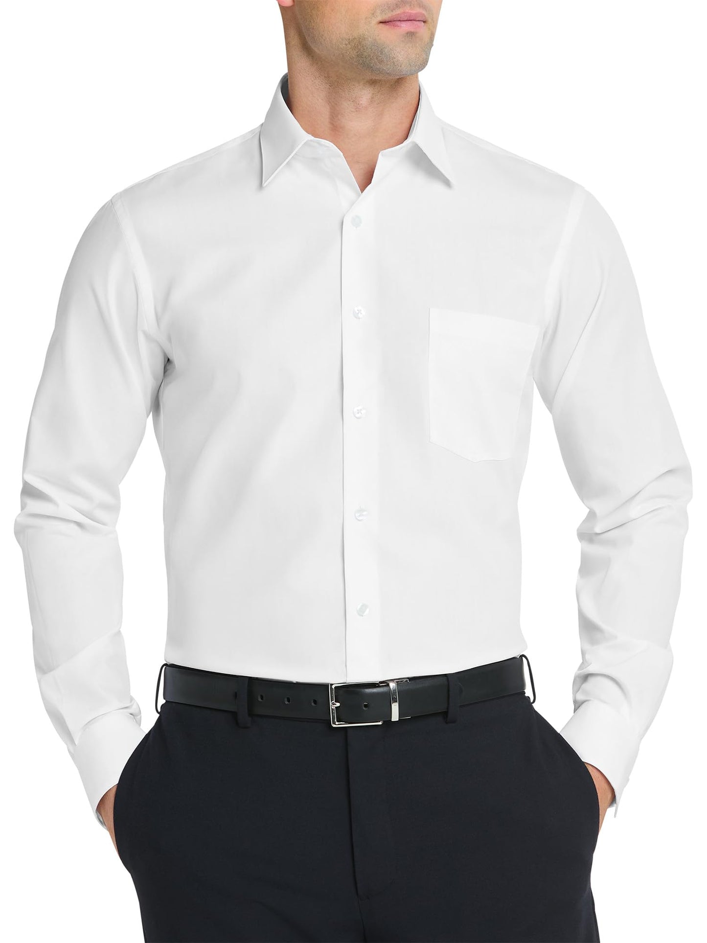 HOTVan Heusen Mens Dress Shirt Regular Fit Poplin Solid