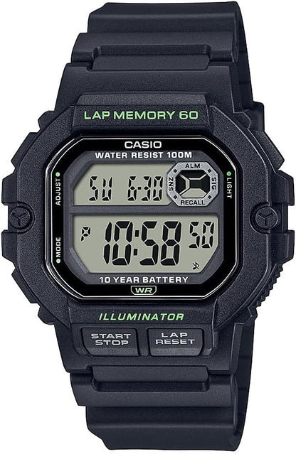 HOTCasio WS1300H Series | Digital Watch | 100 Meter Water Resistance | LED Backlight | 1/100 SEC Stopwatch | Tide Graph | Coundtown Timer | LED Light | Multi Function Alarms | 10 Year Battery