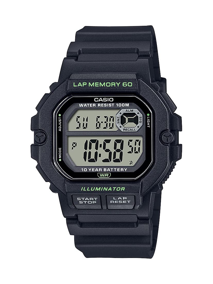 HOTCasio WS1300H Series | Digital Watch | 100 Meter Water Resistance | LED Backlight | 1/100 SEC Stopwatch | Tide Graph | Coundtown Timer | LED Light | Multi Function Alarms | 10 Year Battery