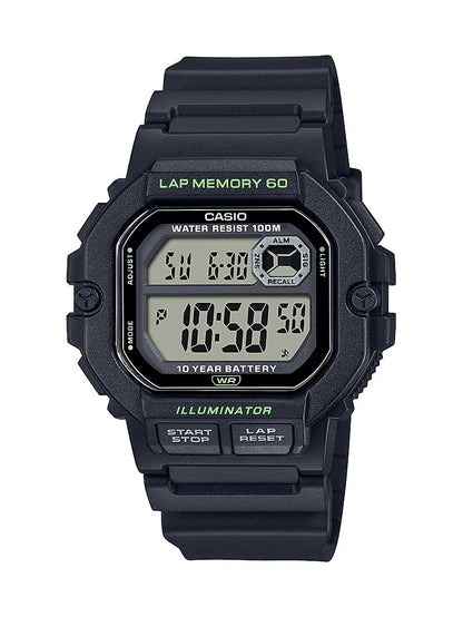 HOTCasio WS1300H Series | Digital Watch | 100 Meter Water Resistance | LED Backlight | 1/100 SEC Stopwatch | Tide Graph | Coundtown Timer | LED Light | Multi Function Alarms | 10 Year Battery