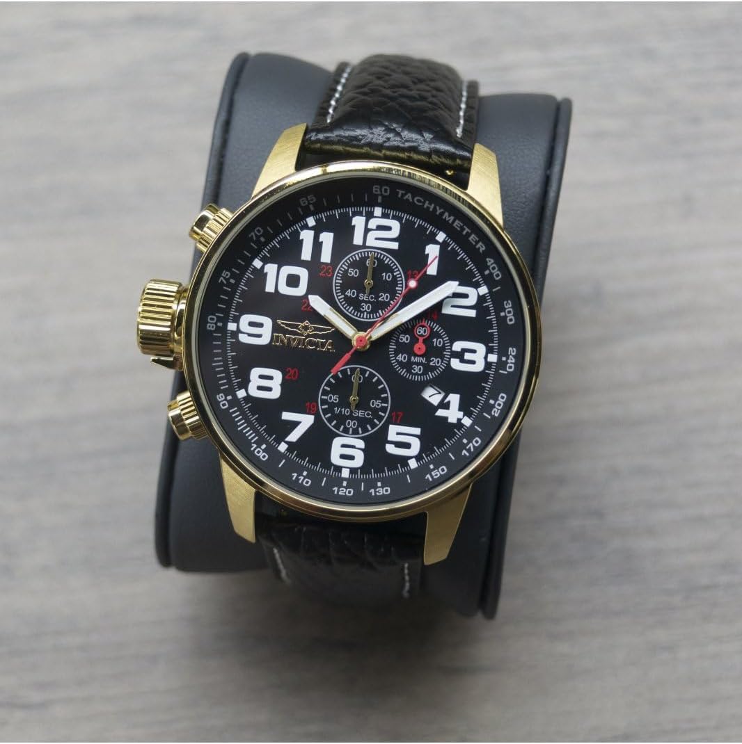 HOTInvicta Men's I-Force Left Handed Quartz Watch with Leather Strap