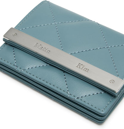 HOTMatin Kim, Puff Quilt Wallet for Women (Blue)