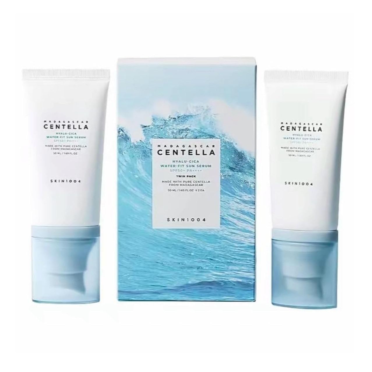 HOTSKIN1004 Centella Hyalu-Cica Water-Fit Sun Serum UV, Korean Sunscreen SPF 50, Centella Sunscreen, Travel Essentials, Sunscreen with Hyaluronic Acid, No White Cast, Korean Skin Care, 1.69 fl.oz / 50ml