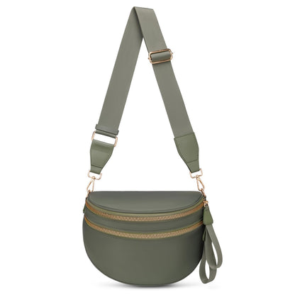 HOTPure Colour Crossbody Bum Bags for Women Spacious Checkered Cross body Bag Nylon Trendy Fanny Pack for Travel