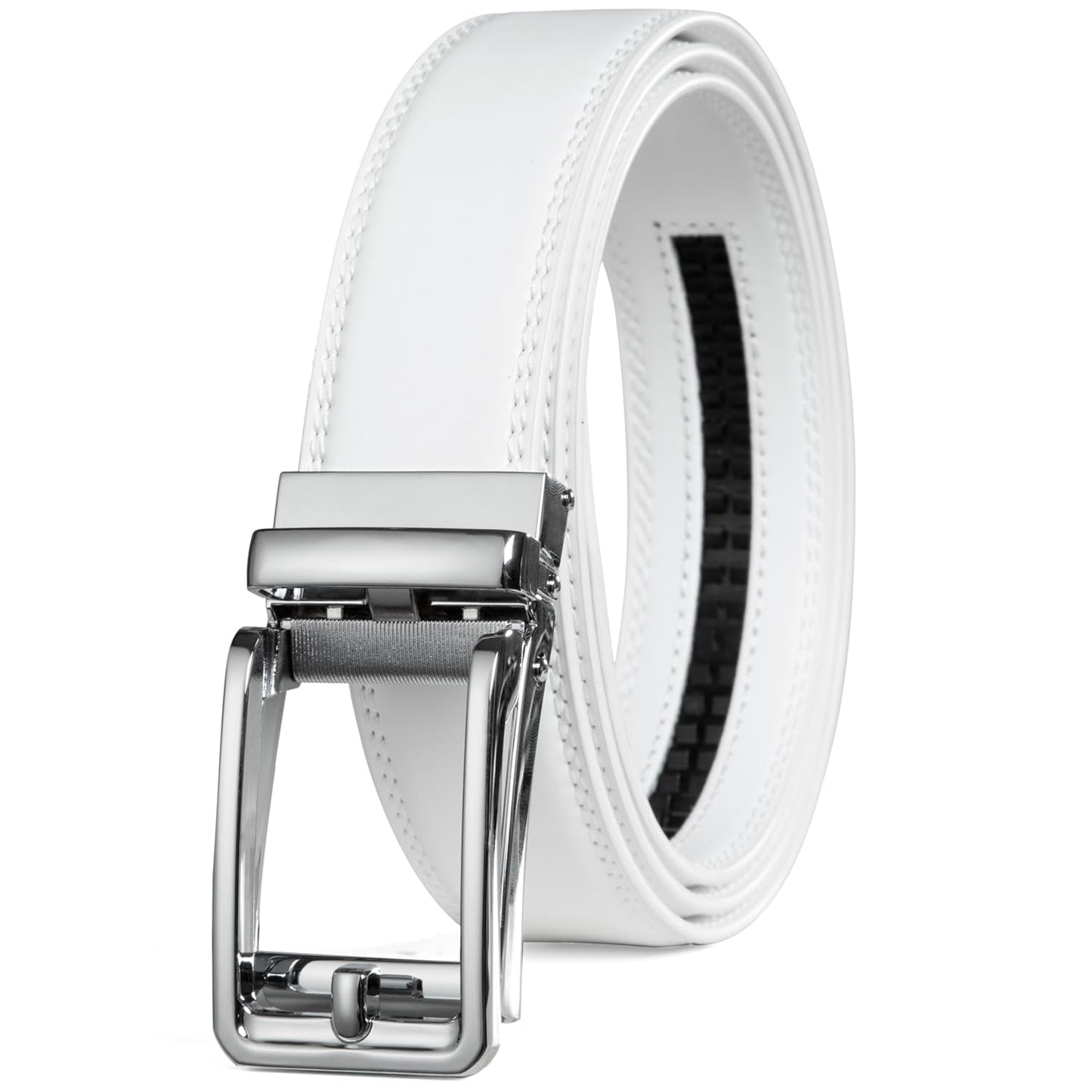 HOTFounders & C Men's Leather Ratchet Comfort Click Belt Dress with Slide Buckle -Adjustable Trim to Fit