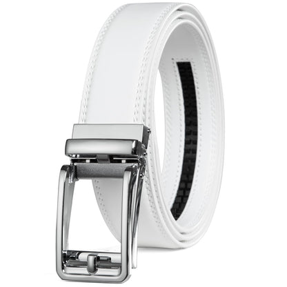 HOTFounders & C Men's Leather Ratchet Comfort Click Belt Dress with Slide Buckle -Adjustable Trim to Fit