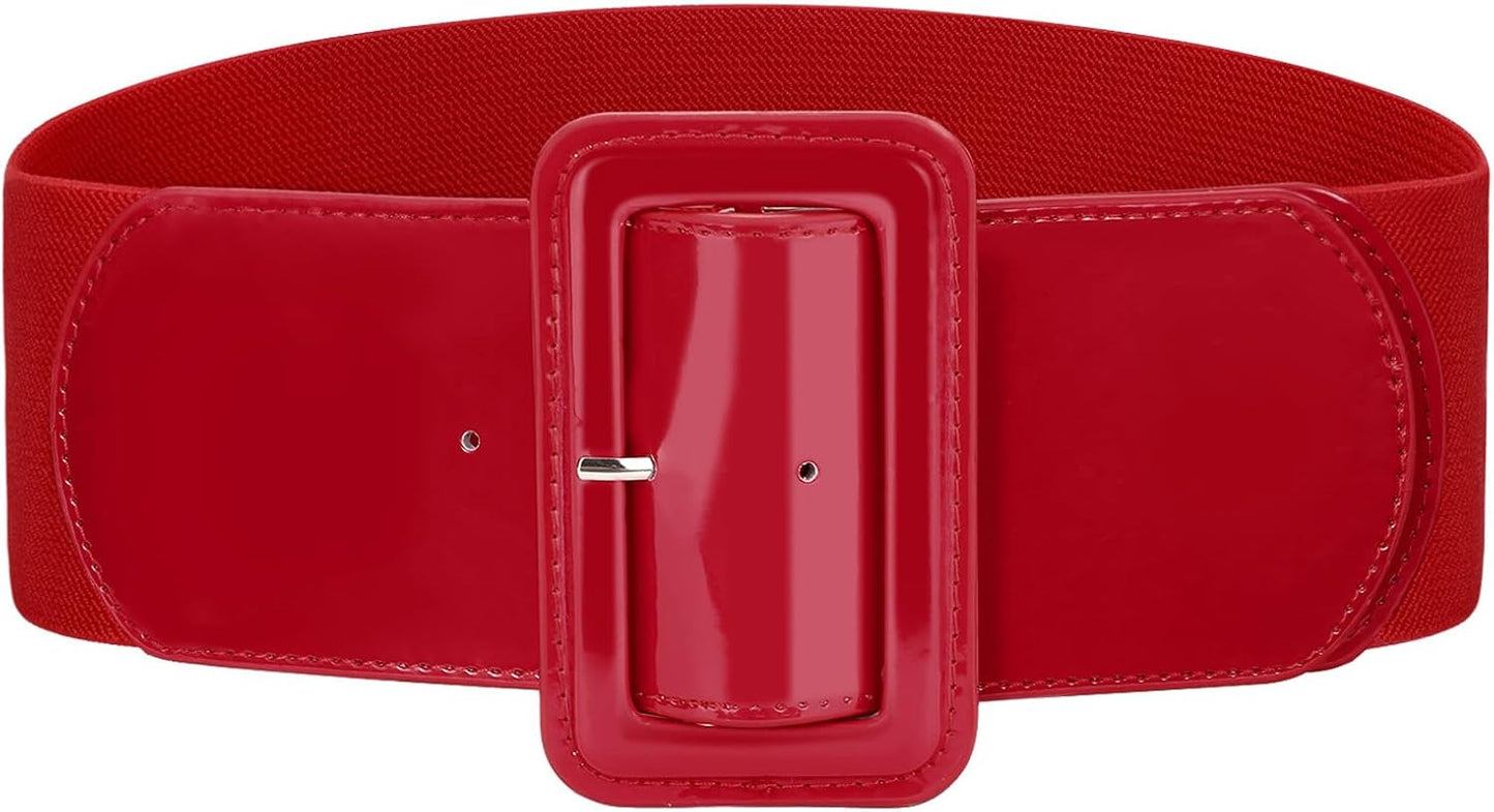 HOTVONMELLI Stretchy Wide Women Belts Elastic Vintage Belts for Women Fashion Ladies Waist Belt for Dress