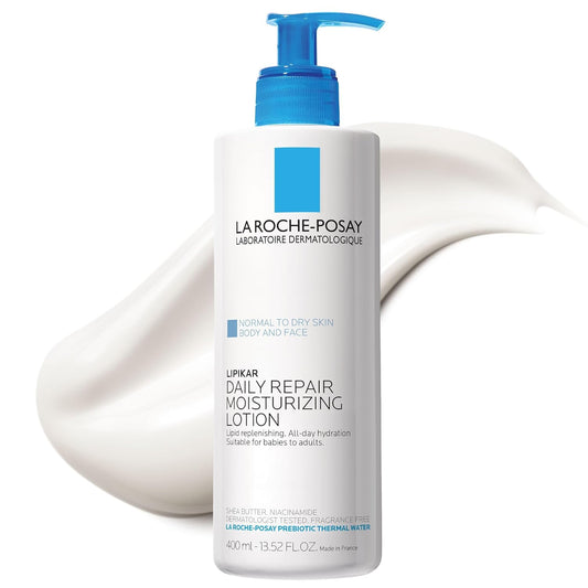 HOTLa Roche-Posay Lipikar Moisturizing Body Lotion for Dry Skin, 13.5oz | Fragrance free daily body moisturizer cream with shea butter for sensitive skin. Repairs dry, sensitive skin.