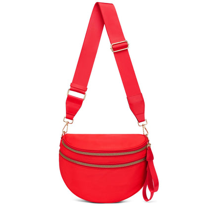 HOTPure Colour Crossbody Bum Bags for Women Spacious Checkered Cross body Bag Nylon Trendy Fanny Pack for Travel