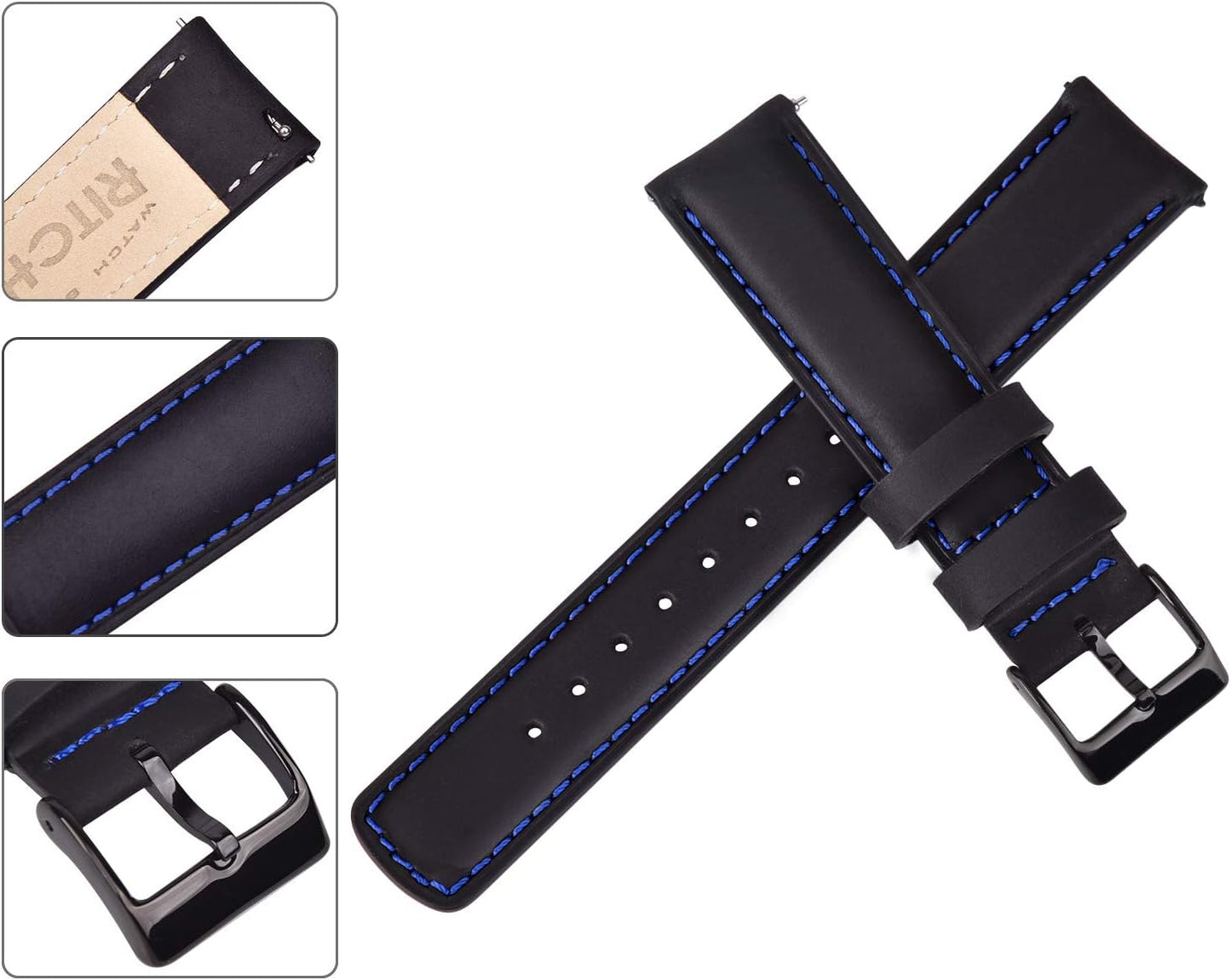 HOTRitche Christmas Gift Quick Release Leather Watch Bands Genuine Watch Straps for Men Women Top Grain Leather Watch Strap, White Elephant Gifts, Stocking Stuffers for Men, Father's Day gifts