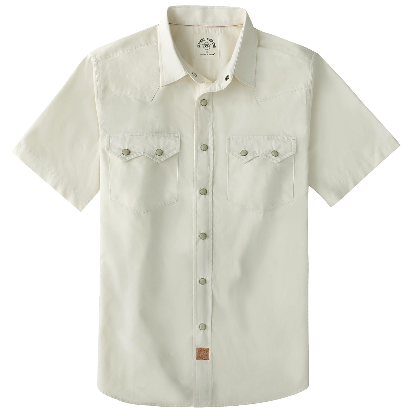 HOTDubinik® Pearl Snap Western Shirts for Men Short Sleeve Cowboy Men's Casual Shirt with 2 Sawtooth Pocket Vintage