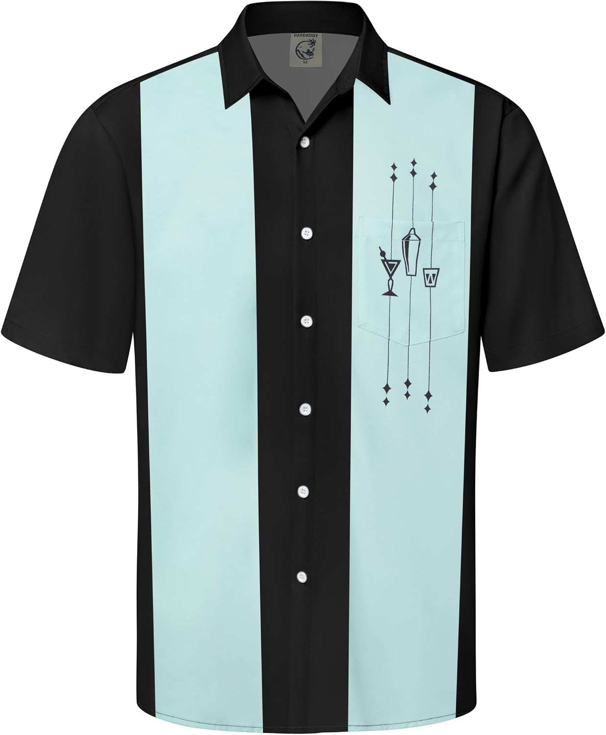 HOTHardaddy Men's Vintage Bowling Shirt Short Sleeve Button Down Hawaiian Summer Beach Printed Casual Shirts