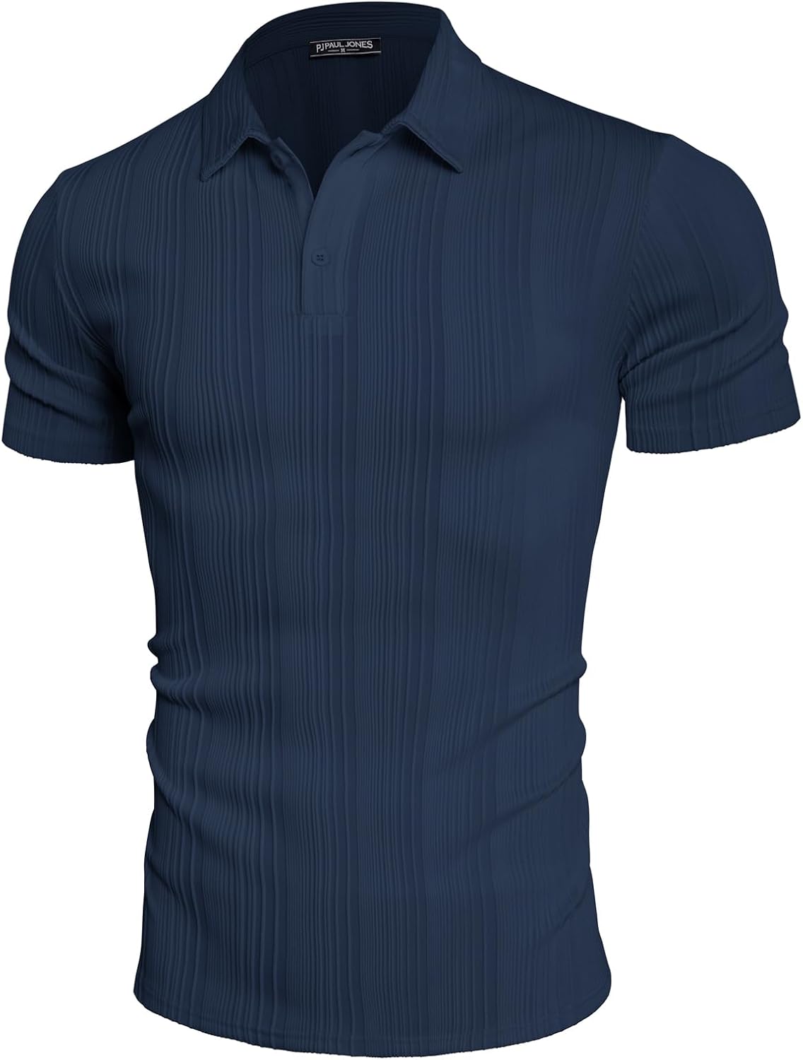 HOTPJ PAUL JONES Mens Polo Shirts Textured Knit Polo Stretchy Regular Fit Collared Golf Shirts