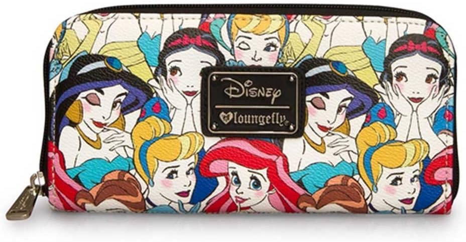 HOTLoungefly Disney Princesses Classic Print Pebble Wallet, Multi, One Size
