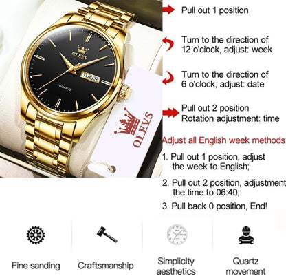 HOTOLEVS Mens Gold Watches Waterproof Stainless Steel Lightweight Watch with Date Classic Luxury Dress Watch for Men Gold White Blue Green Dial