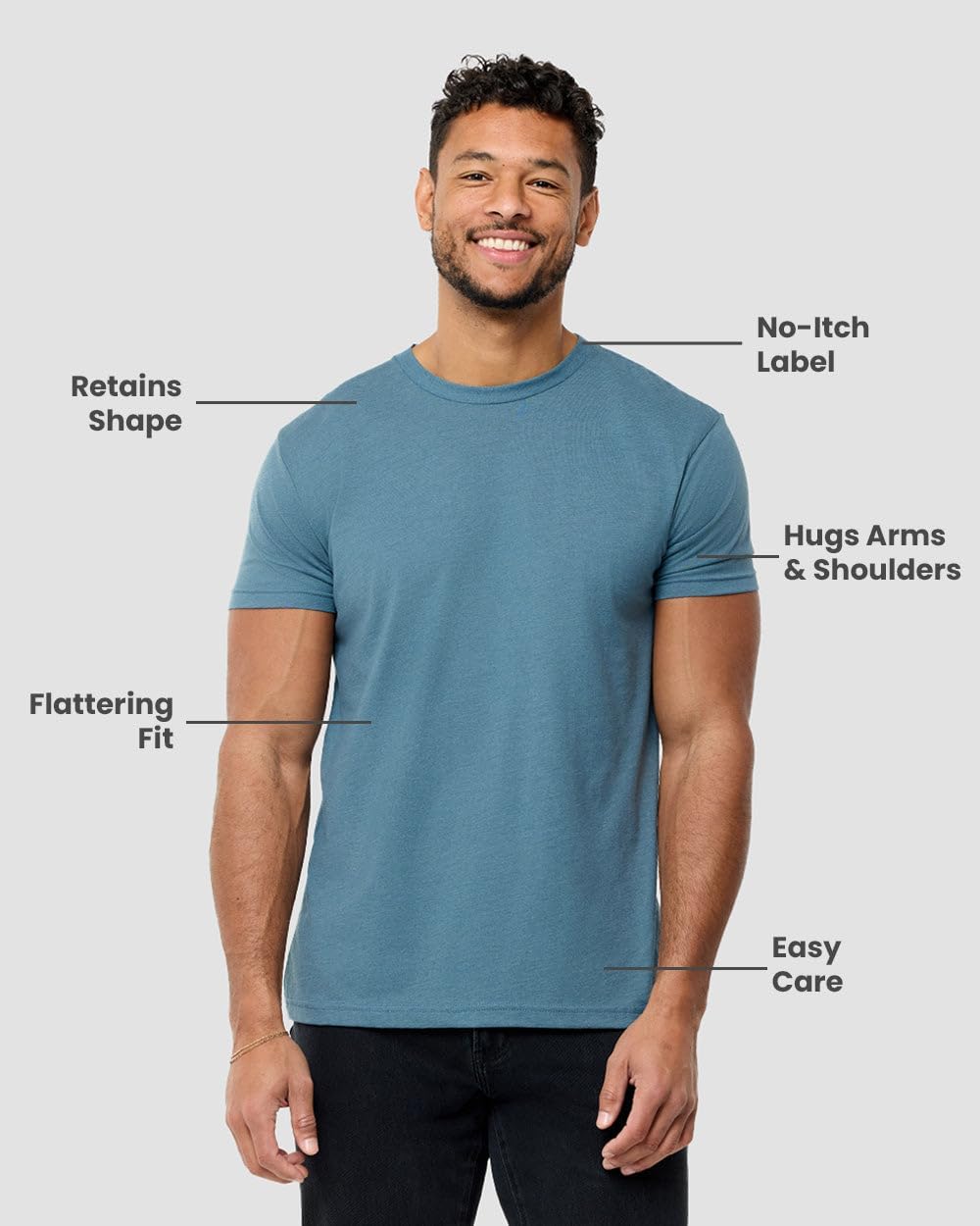HOTMens T Shirts Soft Cotton Crew Neck Athletic Fit Casual Tees S-4XL | Soft cotton blend casual tee shirts with 4-way stretch - tag-free athletic fit for gym, work & casual wear. A go-to gift.