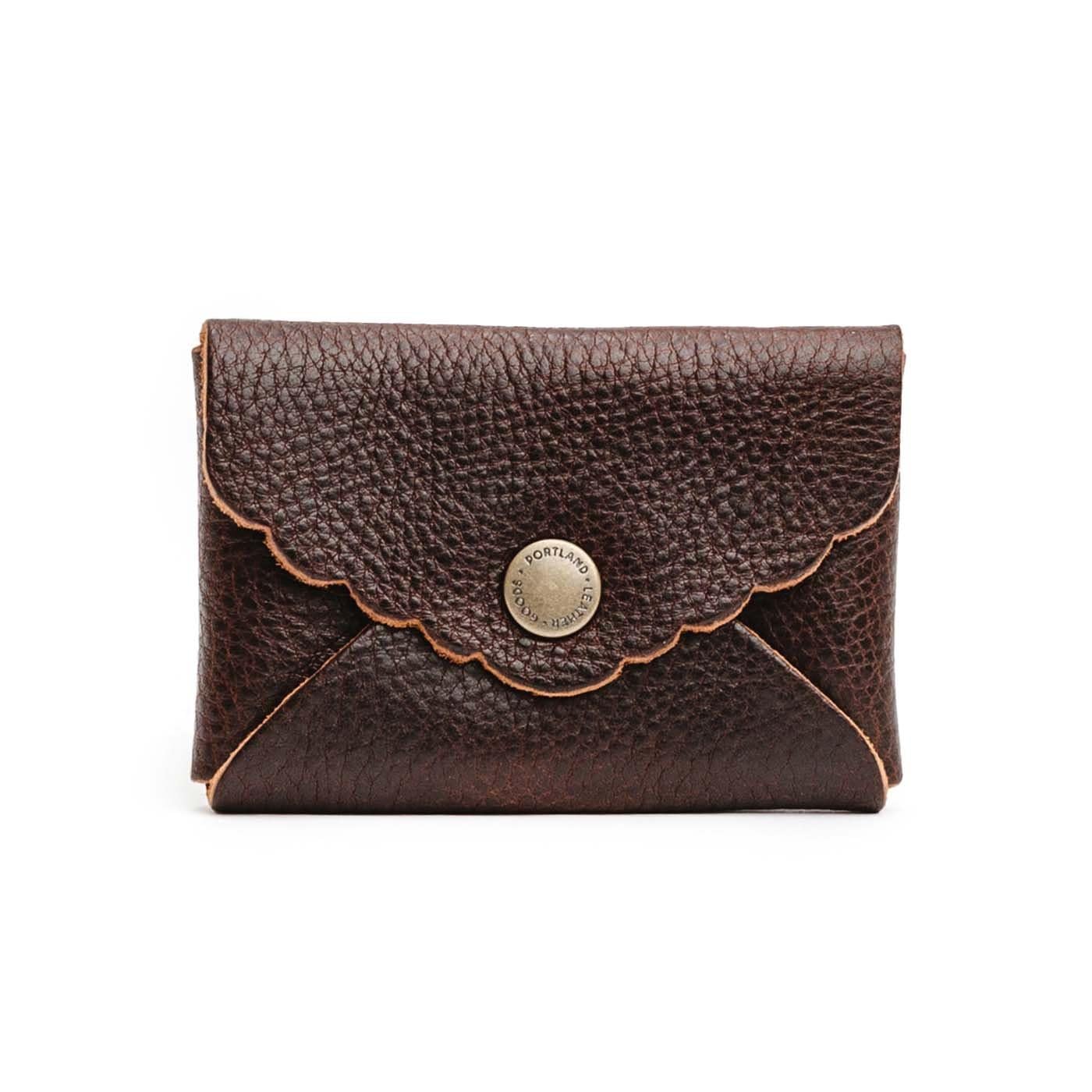 HOTPortland Leather Goods Mini Daisy Wallet for Women – Handmade from the Finest Full-Grain Hides – Features Envelope Design with Snap Closure – Honey