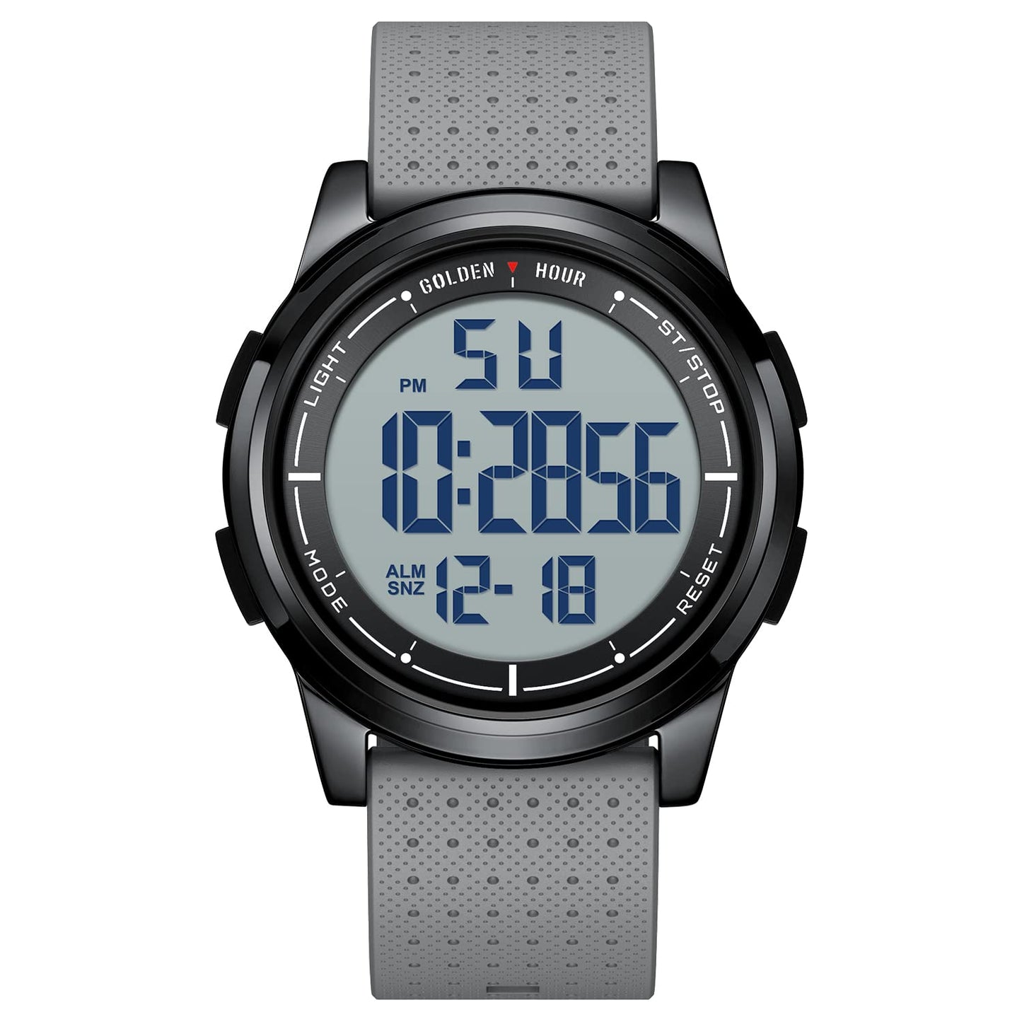 HOTGOLDEN HOUR Ultra-Thin Minimalist Sports Waterproof Digital Watches Men with Wide-Angle Display Rubber Strap Wrist Watch for Men Women