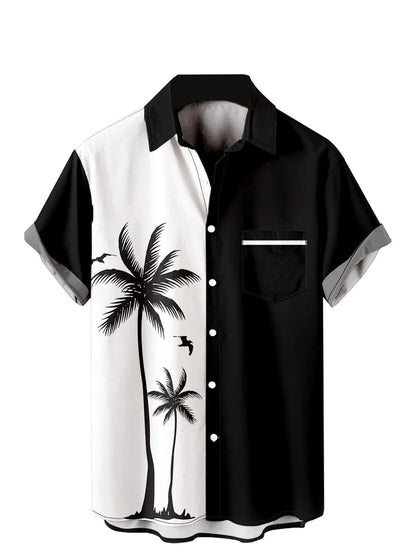HOTwihnsinop Mens Funky Hawaiian Bowling Shirts Holiday Theme Shirt Button Down Shirts Big and Tall