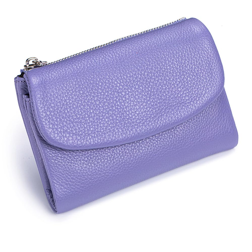 HOTLECDOA Unisex Pebble Leather Wallet, Short Genuine Leather Coin and Card Wallet, Small Wallets for Women, Suitable for Coins and Cards (#15)
