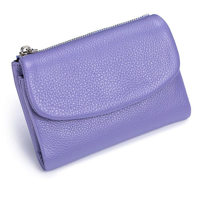 HOTLECDOA Unisex Pebble Leather Wallet, Short Genuine Leather Coin and Card Wallet, Small Wallets for Women, Suitable for Coins and Cards (#15)