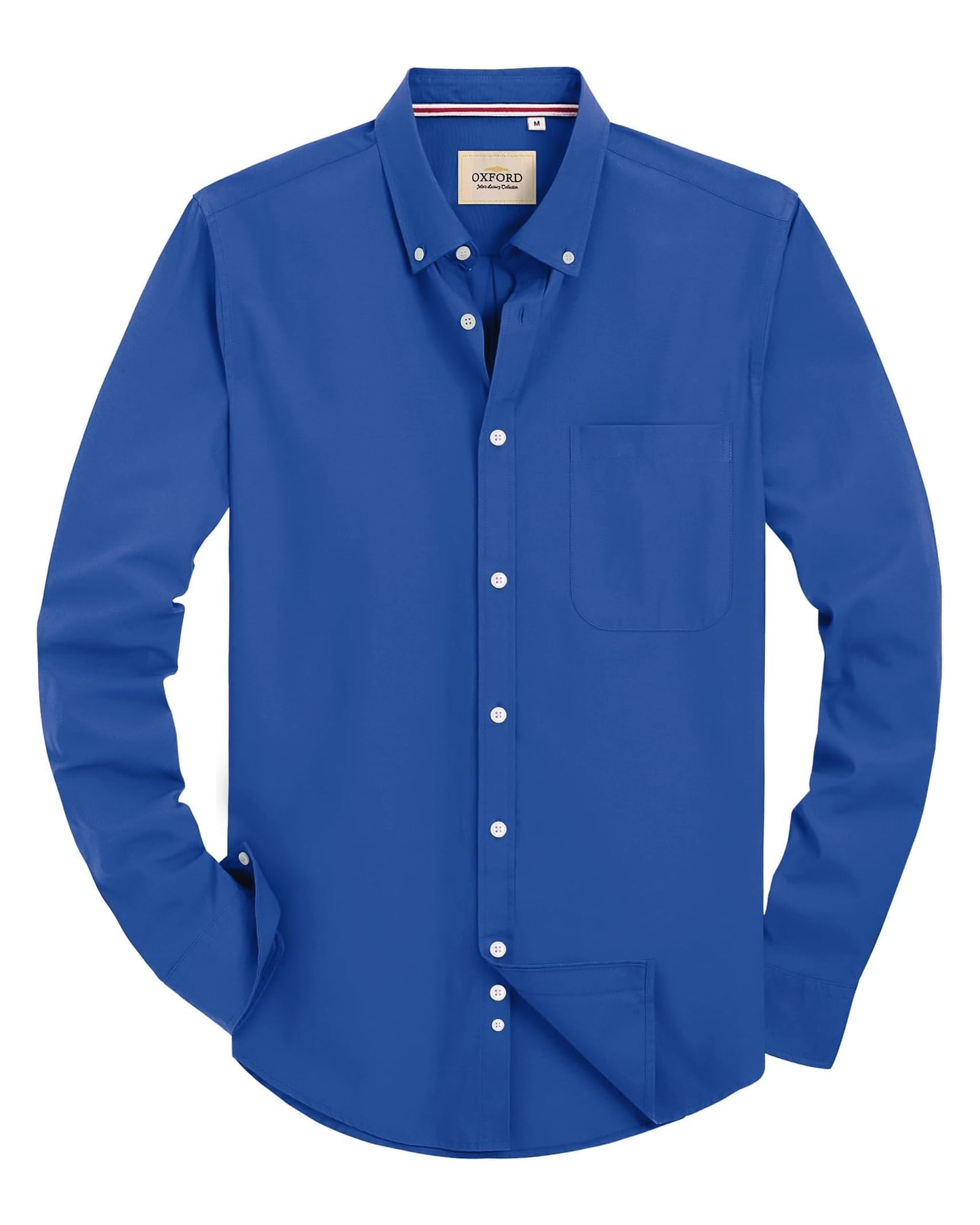 HOTAlimens & Gentle Mens Solid Oxford Shirt Long Sleeve Dress Shirt Work Casual Button Down Shirts with Pocket