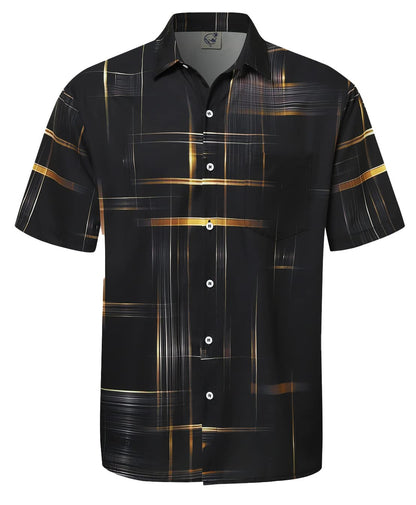 HOTHardaddy Men's Hawaiian Shirt Short Sleeves Printed Button Down Summer Beach Casual Shirts