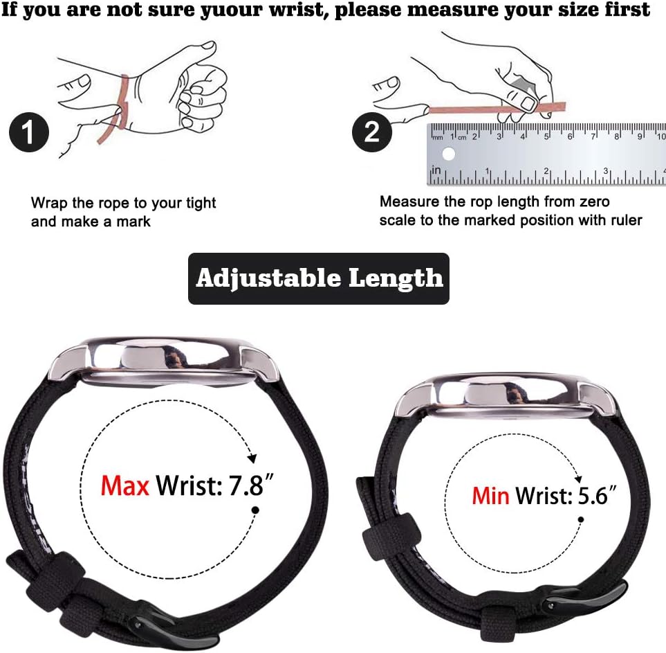 HOTRitche Christmas Gift Canvas Vintage Quick Release Watch Band 18mm 20mm 22mm 24mm Replacement Watch Straps for Men Women, White Elephant Gifts, Stocking Stuffers for Men, Father's Day gifts