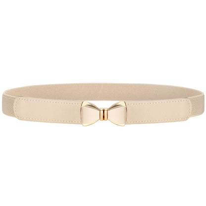 HOTVONMELLI Womens Skinny Elastic Belt Stretchy Bow Belt for Women Dresses Thin Waist Ladies Belts