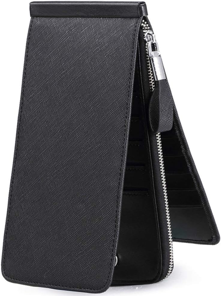 HOTWomen's Genuine Leather Credit Card Holder RFID Long Zipper Purse Wallet