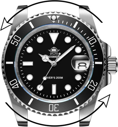 HOTADDIESDIVE 41 MM Mens Dive Watch Quartz Movement Watches for Men Easy to Read Dial 200 M Waterproof BGW9 Luminous Analog Orange/Red/Green/Black Gradient Dial