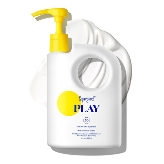 HOTSupergoop! PLAY Everyday Lotion SPF 50 - Broad Spectrum Body & Face Sunscreen - Great for Active Days - Fast Absorbing, Water & Sweat Resistant - 18 fl oz