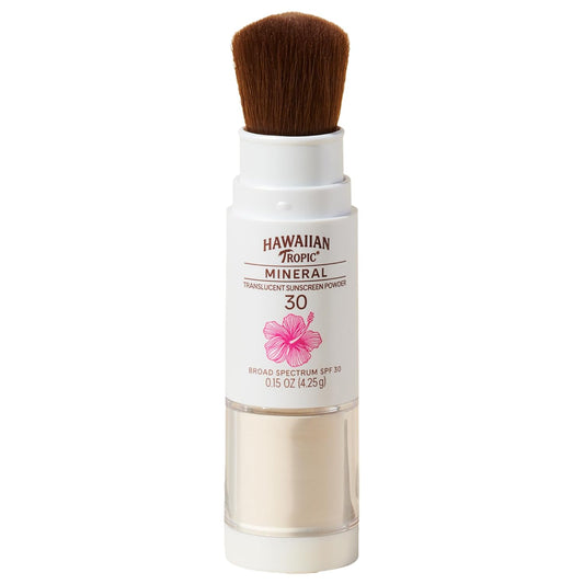 HOTHawaiian Tropic Mineral Powder Sunscreen Brush SPF 30, SPF Powder Sunscreen for Face, Brush On Sunscreen Powder for Face, Translucent Powder SPF 30, Hawaiian Tropic Sunscreen Powder, 0.15 oz