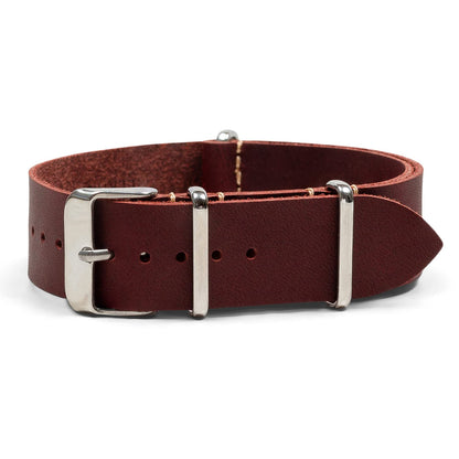 HOTBenchmark Leather Watch Band - Crazy Horse Oiled Leather One-Piece Watch Straps for Men or Women - 18mm, 20mm, 22mm or 24mm Widths