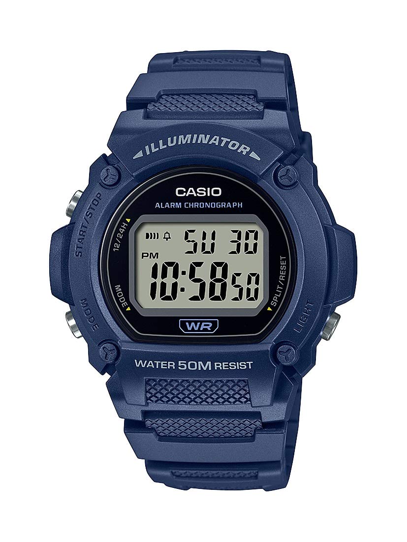 HOTCasio W219H Series | Men’s Digital Watch | 50M WR | LED Illuminator | 100 SEC Chronograph | 1/100 SEC Stopwatch | Daily Alarm | Hourly Time Signal | Auto Calendar | 7 Year Battery