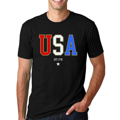 HOTSUWATOIN USA 4th of July Shirts for Men American Flag Short Sleeve Patriotic Independence Day Tee Top