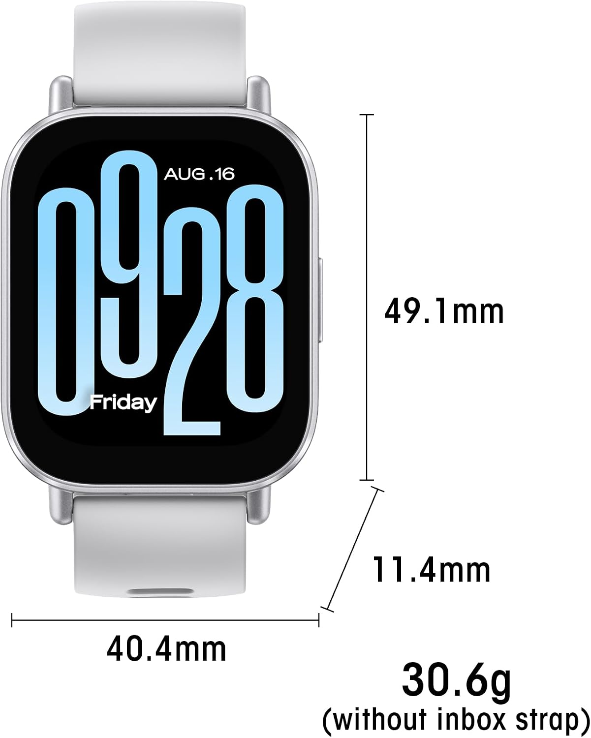 HOTXiaomi Redmi 5 Active Smart Watch, Step Counter Sport Watch for Women Men with 2" LCD Large Display, 140 Sports Modes, 5ATM Waterproof (Active-Matte Silver)