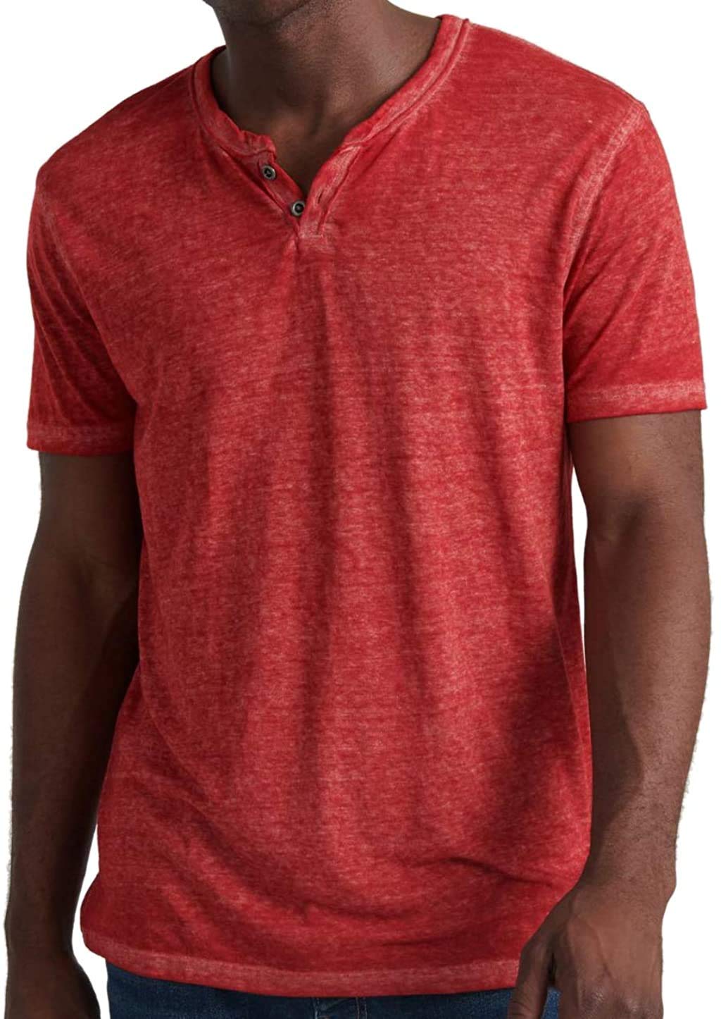 HOTLucky Brand Men's Venice Burnout Notch Neck Tee Shirt