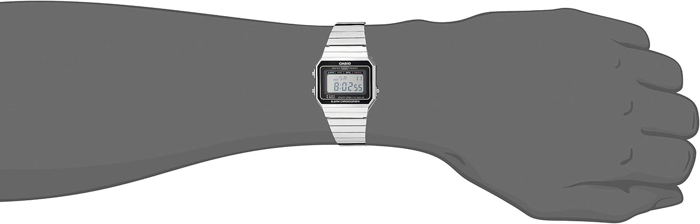 HOTCasio Men's A700W-1ACF Classic Digital Display Quartz Silver Watch