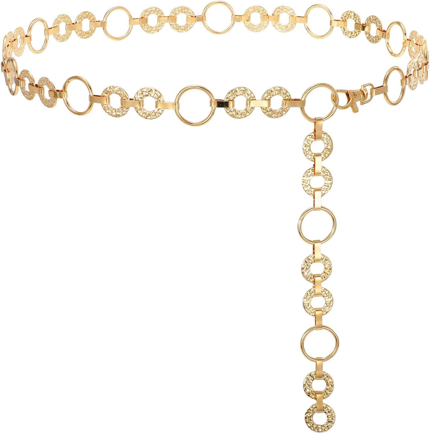 HOTWHIPPY Metal Waist Chain Belt Women Adjustable Body Link Belts Ladies Fashion Chain for Jeans Dress