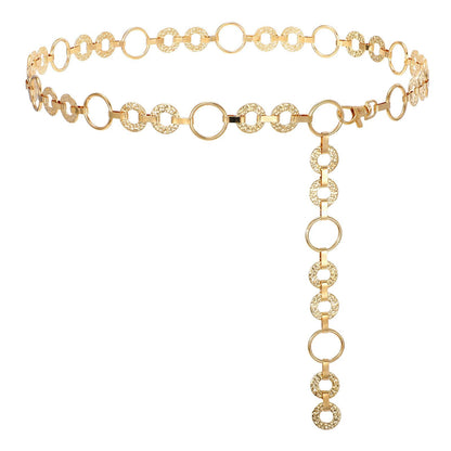 HOTWHIPPY Metal Waist Chain Belt Women Adjustable Body Link Belts Ladies Fashion Chain for Jeans Dress