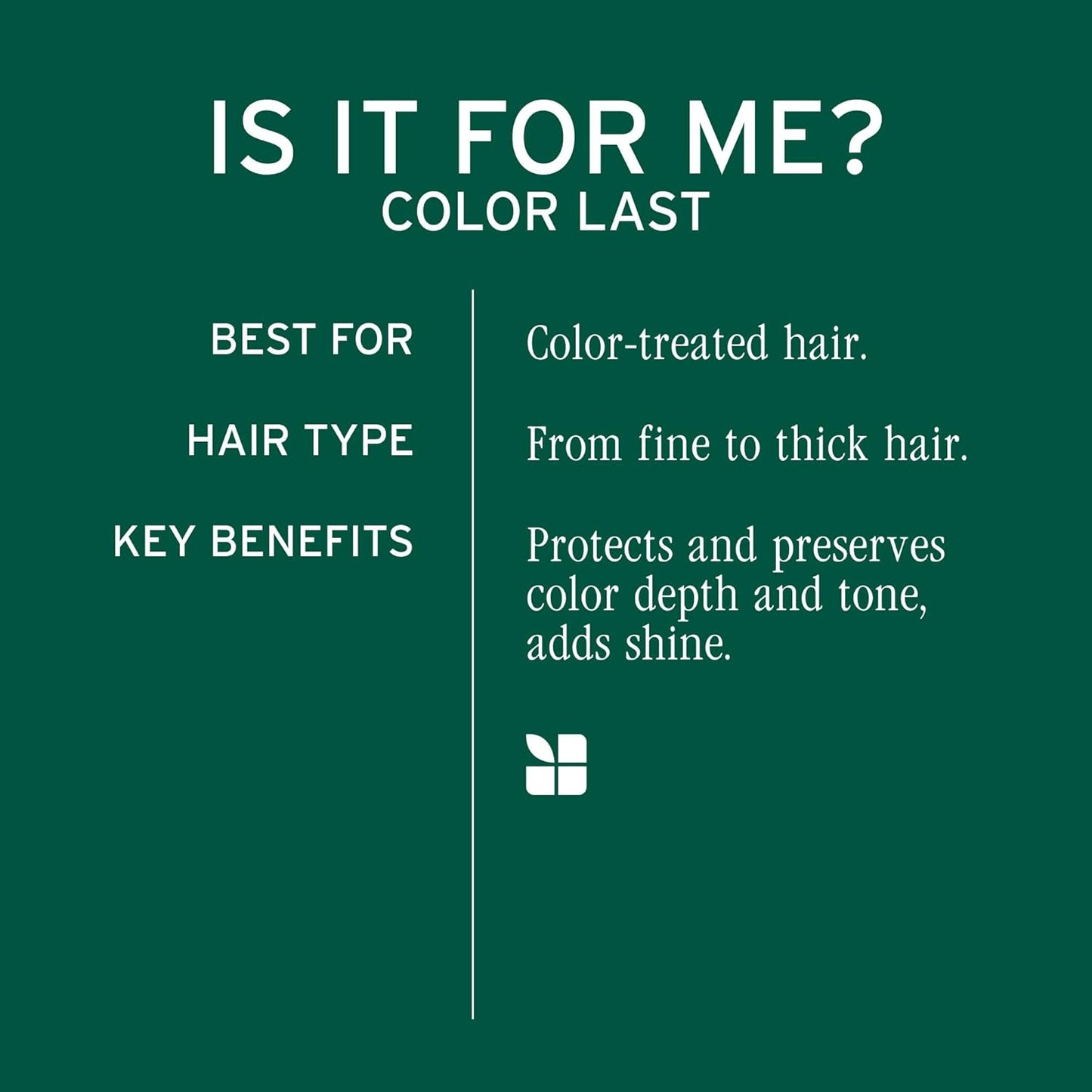 HOTBiolage Color Last Shampoo - For Color-Treated Hair, Gently Cleanses, Nourishes, Strengthens, Hydrates and Adds Shine, Soybean Oil & Stearic Acid, Paraben & Mineral Oil-Free, Vegan