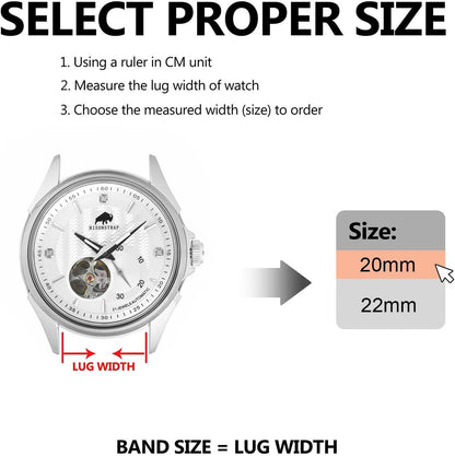 HOTBISONSTRAP Extra Long Watch Bands 18mm 20mm 22mm 24mm, Leather Watch Straps for Men, XL Replacement Strap for Large Wrists