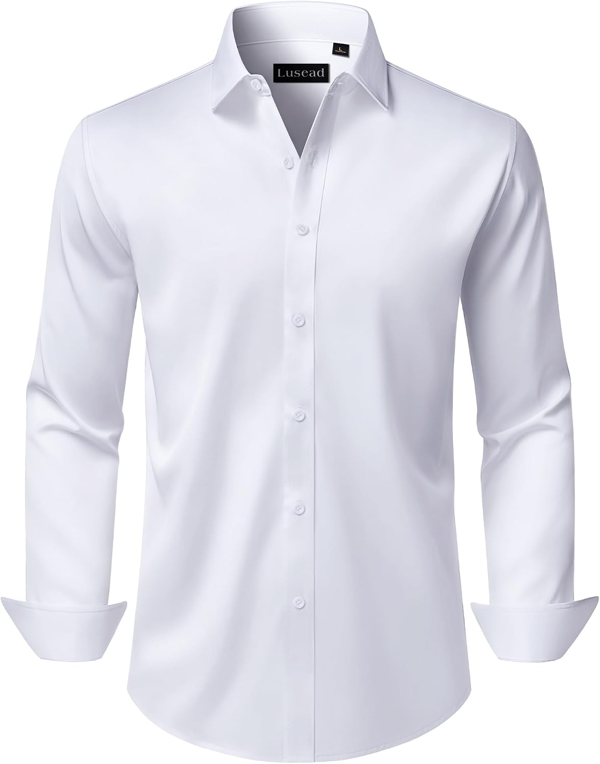 HOTMen's Dress Shirts Long Sleeve Stretch Wrinkle Free Wedding Formal Business Button Down Shirt
