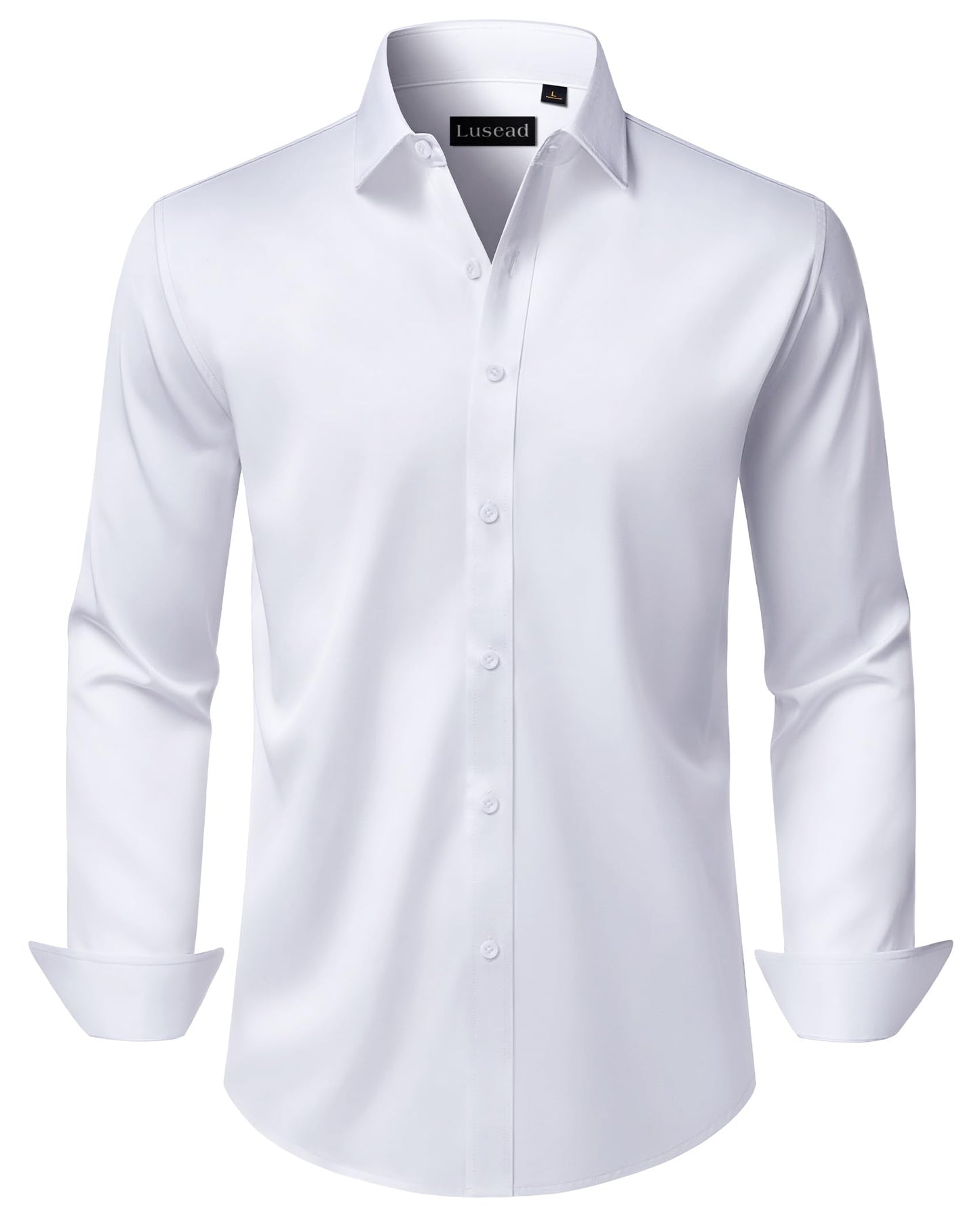 HOTMen's Dress Shirts Long Sleeve Stretch Wrinkle Free Wedding Formal Business Button Down Shirt